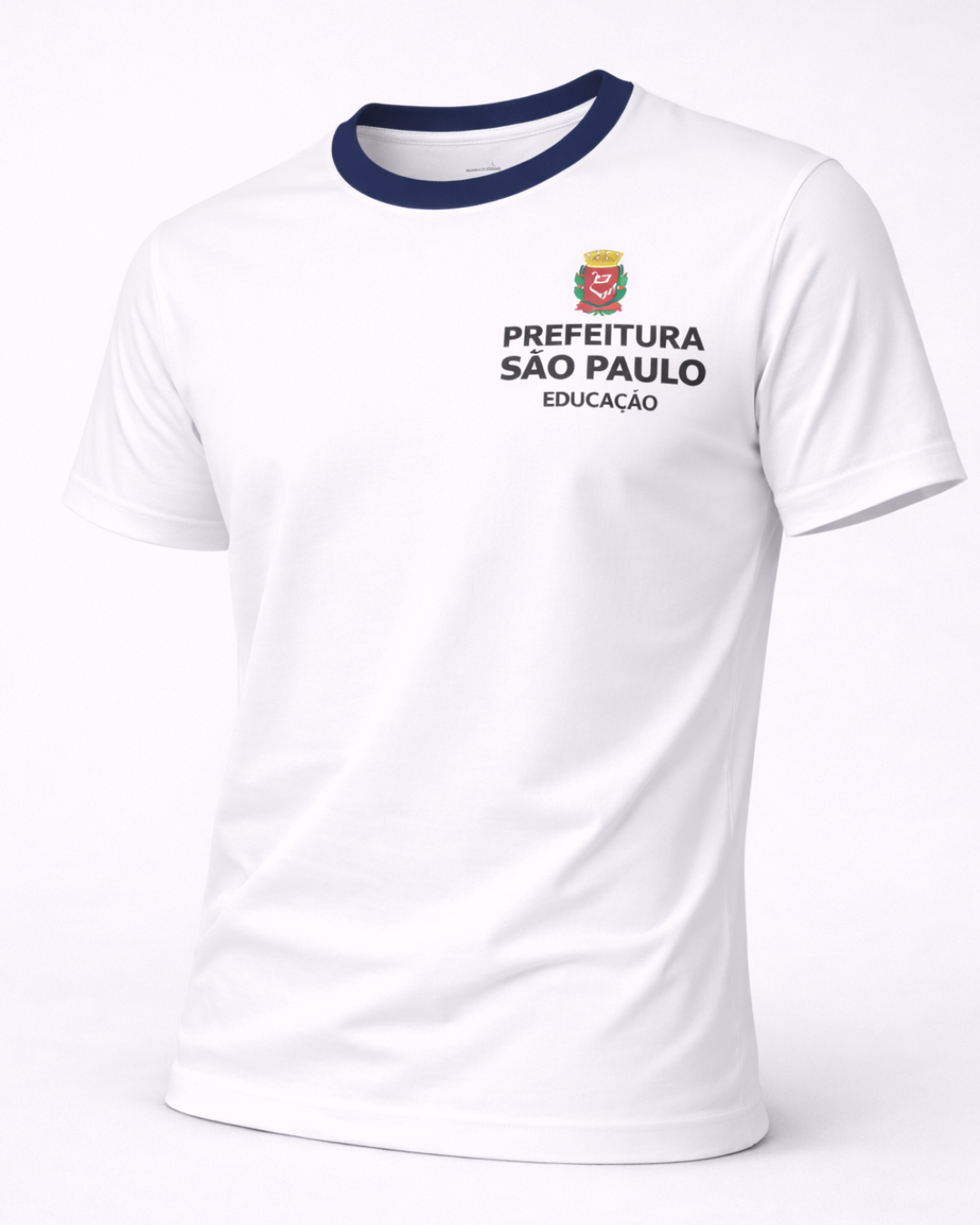 Camiseta Escolar Gola Azul