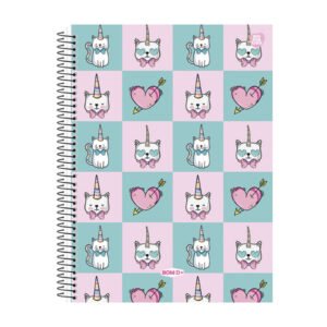 Caderno Universitario 80 Folhas BomD Feminino - Gatinhas