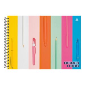 Caderno Cartografia 96 Folhas  Desenho - Canetas